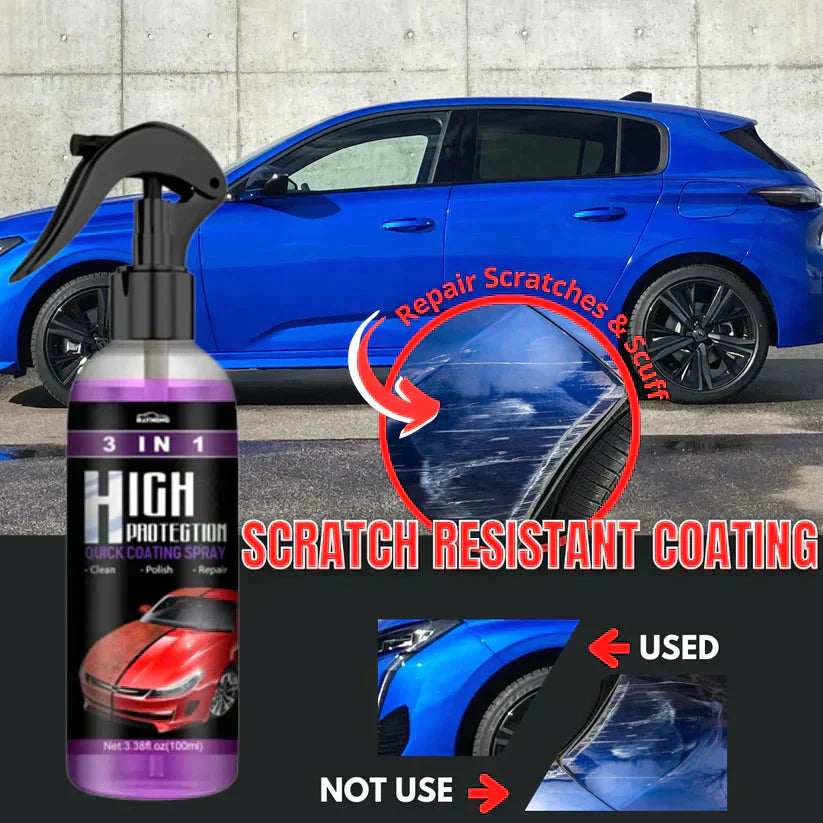 3 in 1 High Protection Quick Car Ceramic Coating Spray - Car Wax Polish Spray (Pack of 2)