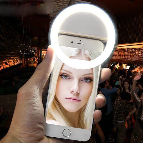 Portable LED Ring Selfie Light for All Smartphones with 3 Level of Brightness